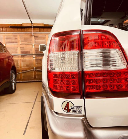 Retro 4 Wheel Drive Emblem Vinyl Sticker