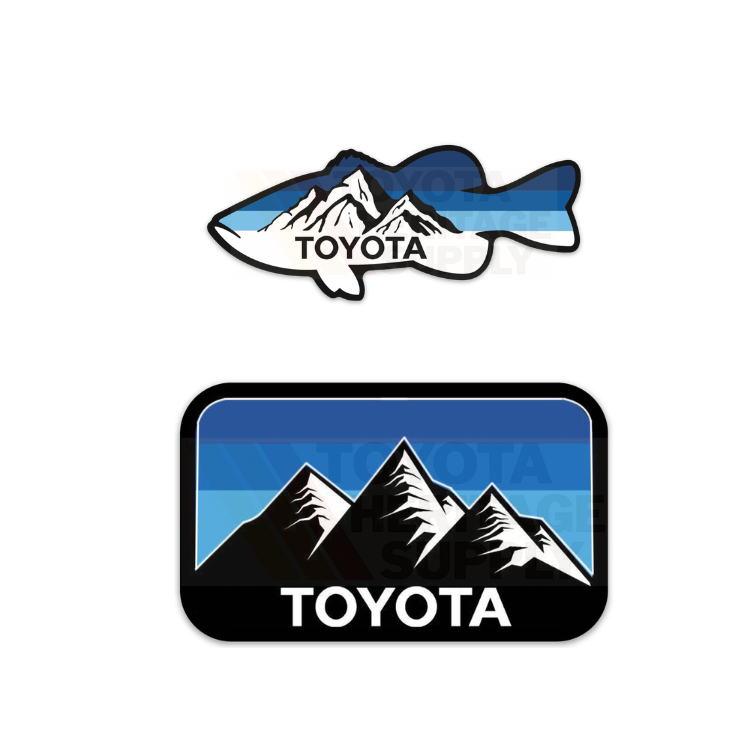 Blue Stripe Vinyl Mountain and Bass Stickers