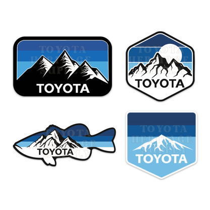 Blue Stripe Vinyl Mountains and Bass Decals